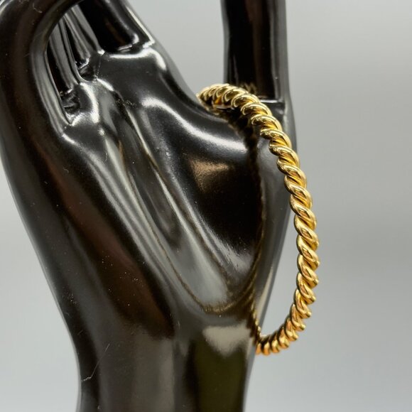 Vintage Henkel Grosse Germany 1970 Signed Gold Tone Twist Bangle Bracelet - Picture 3 of 9